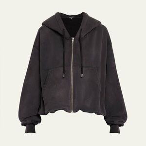 R13 Zip-Up Balck Balloon Hoodie - Size M